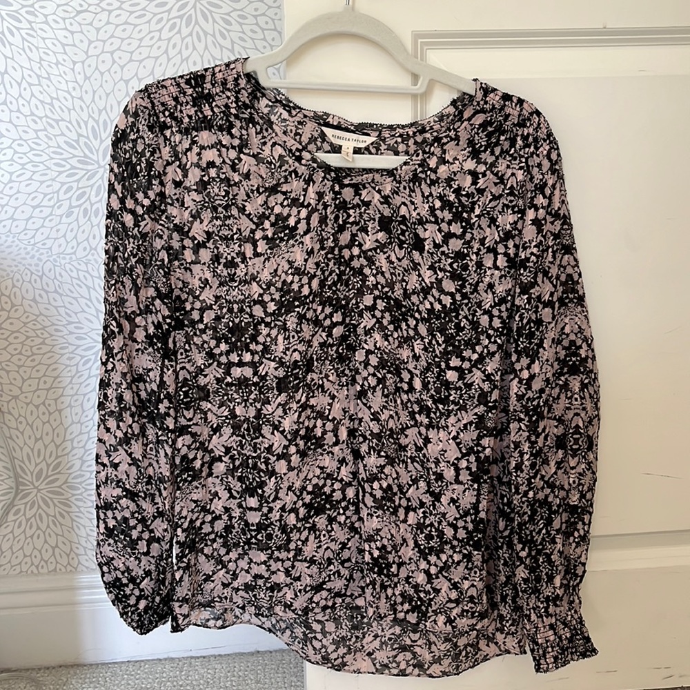 Rebecca Taylor Long Sleeve Floral Blouse Size 6